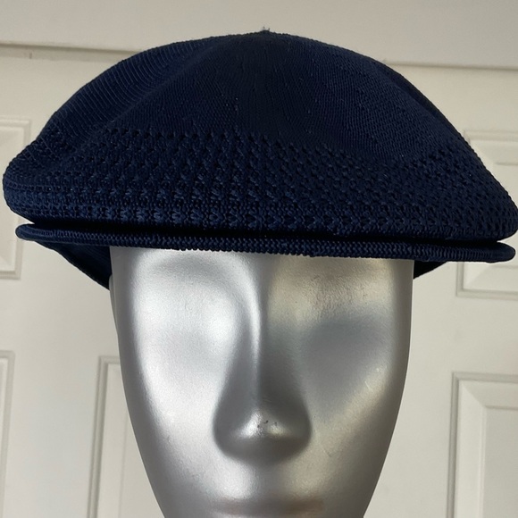 Vintage Kangol Tropic 504 Ventair Flat Cap made in England size Medium Navy Blue - Picture 2 of 8
